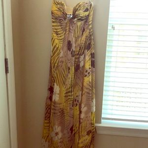 Formal strapless floor length gown